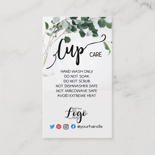 VOEG UW LOGO CARE vinyleucalyptus TOE Visitekaartje (Voorkant)