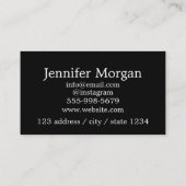 Voeg uw logo cirkel van aangepaste zwarte pagina t visitekaartje (Achterkant)