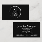 Voeg uw logo cirkel van aangepaste zwarte pagina t visitekaartje (Voorkant / Achterkant)