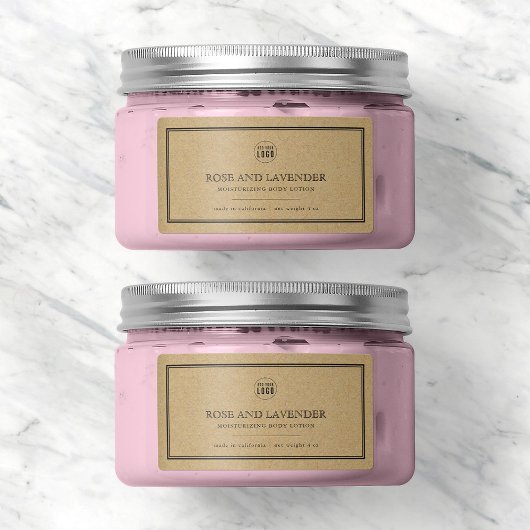 Voeg uw Logo Classic Gray Border Kraft Product toe Etiket