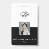 Voeg uw Logo Clean zwart-wit typografie toe Badge (Voorkant)