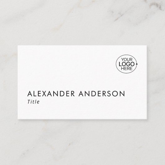 Voeg uw Logo Clean zwart-wit typografie toe Visitekaartje (Voorkant)