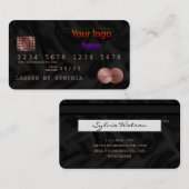 Voeg uw Logo Credit Kaart Black Silk Style toe Visitekaartje (Voorkant / Achterkant)