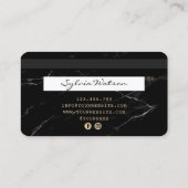 Voeg uw Logo credit Kaart stijl zwart marmer Visitekaartje (Achterkant)