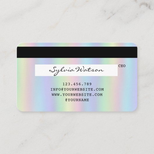 Voeg uw Logo Credit Kaart Style Holograph Folie Visitekaartje (Achterkant)