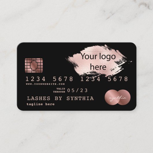 Voeg uw logo Credit Kaart Styled Dripping Gold toe Visitekaartje (Voorkant)