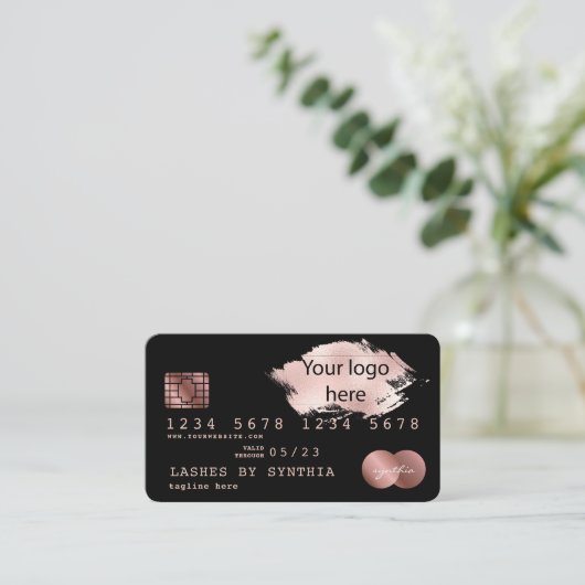 Voeg uw logo Credit Kaart Styled Dripping Gold toe Visitekaartje (Staand voorkant)