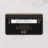Voeg uw Logo Credit Kaart Styled Dripping Gold toe Visitekaartje (Achterkant)