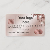Voeg uw Logo Credit Kaart Styled Roos Gold Dripps Visitekaartje (Voorkant)