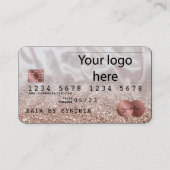Voeg uw Logo Credit Kaart Styled Roos Gold Glitter Visitekaartje (Voorkant)
