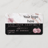 Voeg uw Logo Credit Kaart Styled Roos Gold Marble Visitekaartje (Voorkant)