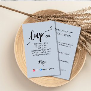 Voeg uw Logo Cup Care Kaarten, aangepaste vinyl be Visitekaartje