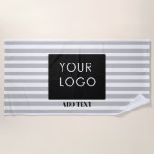 Voeg uw Logo Custom Business grey Stripes toe Strandlaken (Voorkant)