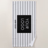 Voeg uw Logo Custom Business grey Stripes toe Strandlaken (Voorkant)