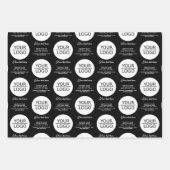 Voeg uw Logo Custom Tekst Bedrijfs Promotie Zwart Inpakpapier Vel (Voorkant 2)