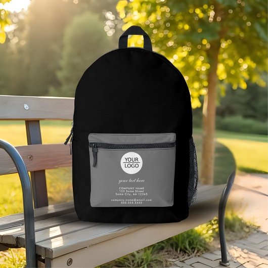 Voeg uw Logo Custom Text Black Company toe Bedrukte Rugzak