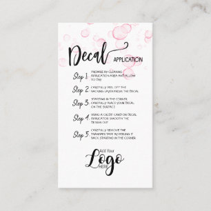 VOEG UW LOGO decal application CARE CARDS vinyl TO Visitekaartje