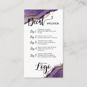 VOEG UW LOGO decal application CARE CARDS vinyl TO Visitekaartje