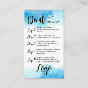 VOEG UW LOGO decal application CARE CARDS vinyl TO Visitekaartje