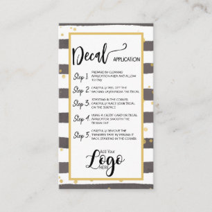 VOEG UW LOGO decal application CARE CARDS vinyl TO Visitekaartje