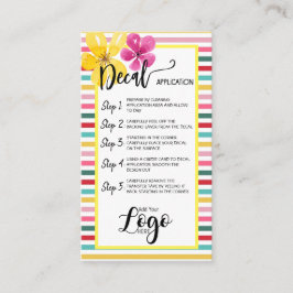 VOEG UW LOGO decal application CARE CARDS vinyl TO Visitekaartje