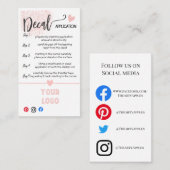 VOEG UW LOGO decale ZORGKAARTEN TOE Visitekaartje (Voorkant / Achterkant)