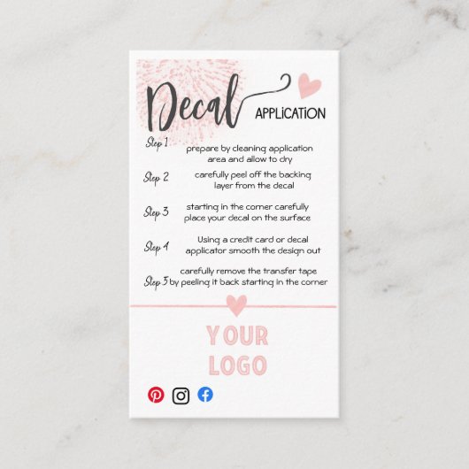 VOEG UW LOGO decale ZORGKAARTEN TOE Visitekaartje (Voorkant)