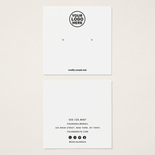 Voeg uw Logo die een DisplayCard verdient toe Vierkante Visitekaartjes (Voorkant /achterkant)