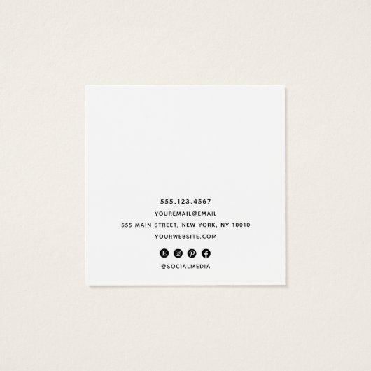 Voeg uw Logo die een DisplayCard verdient toe Vierkante Visitekaartjes (Achterkant)