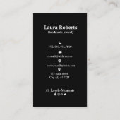 Voeg uw Logo Earring display zwart wit toe Visitekaartje (Achterkant)