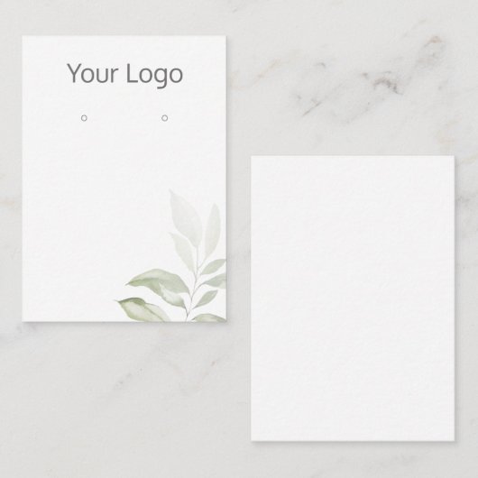 Voeg uw Logo eenvoudige groen-oormerk Display Kaar Visitekaartje (Voorkant / Achterkant)