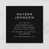 Voeg uw Logo eenvoudige, minimale bewerkbare kleur Vierkante Visitekaartje (Achterkant)