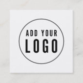 Voeg uw Logo eenvoudige, minimale bewerkbare kleur Vierkante Visitekaartje (Voorkant)