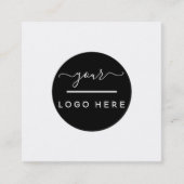 Voeg uw Logo eenvoudige, minimale bewerkbare kleur Vierkante Visitekaartje (Voorkant)