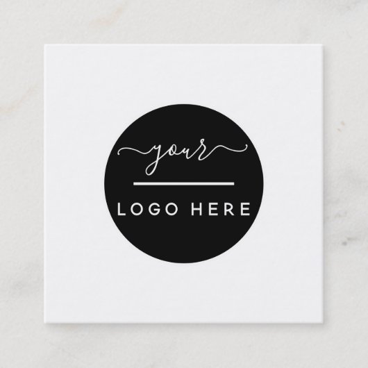 Voeg uw Logo eenvoudige, minimale bewerkbare kleur Vierkante Visitekaartje (Voorkant)