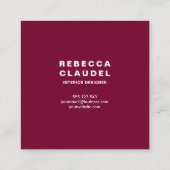 Voeg uw Logo eenvoudige, minimale bewerkbare kleur Vierkante Visitekaartje (Achterkant)