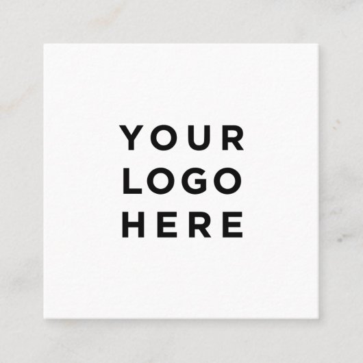 Voeg uw Logo eenvoudige, minimale bewerkbare kleur Vierkante Visitekaartje (Voorkant)