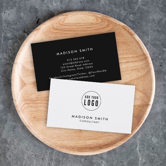 Voeg uw Logo eenvoudige, minimale bewerkbare kleur Visitekaartje