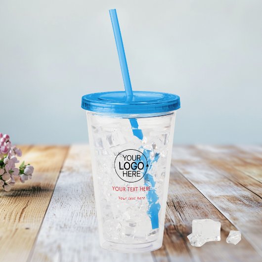 Voeg uw Logo eenvoudige typografie toe Acryl Drinkbeker