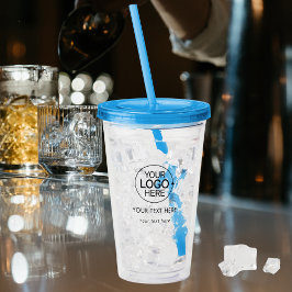 Voeg uw Logo eenvoudige typografie toe Acryl Drinkbeker