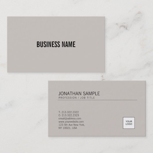 Voeg uw Logo elegant bruin design toe Visitekaartje (Voorkant / Achterkant)