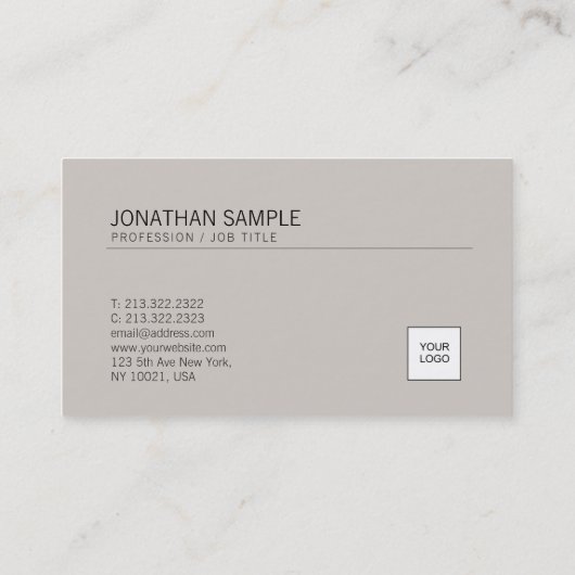 Voeg uw Logo elegant bruin design toe Visitekaartje (Achterkant)