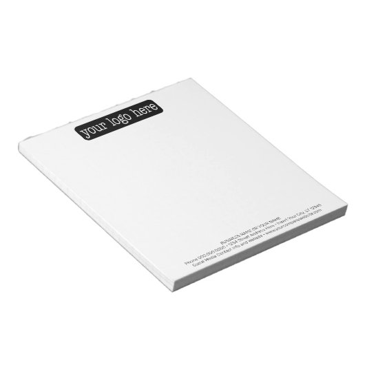 Voeg uw logo en 3 regels tekst toe - Minimaal Notitieblok (Schuin)