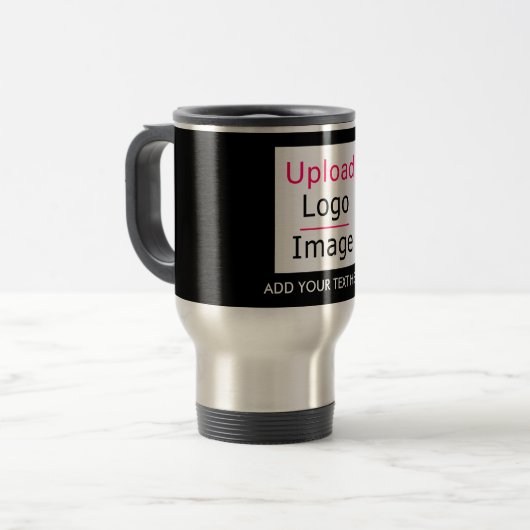Voeg uw Logo en aangepaste tekst Business Chic Bla Reisbeker (Voorkant links)