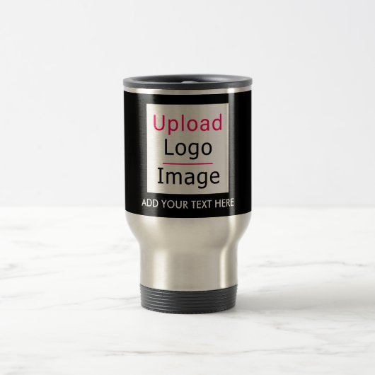 Voeg uw Logo en aangepaste tekst Business Chic Bla Reisbeker (Center)