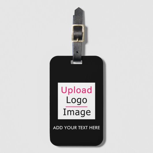 Voeg uw Logo en aangepaste tekst toe Modern Busine Bagagelabel (Voorkant (verticaal))