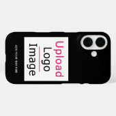Voeg uw Logo en aangepaste tekst toe Modern Busine Case-Mate iPhone Case (Achterkant (horizontaal))