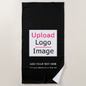 Voeg uw Logo en aangepaste tekst toe Modern Busine Strandlaken (Voorkant)