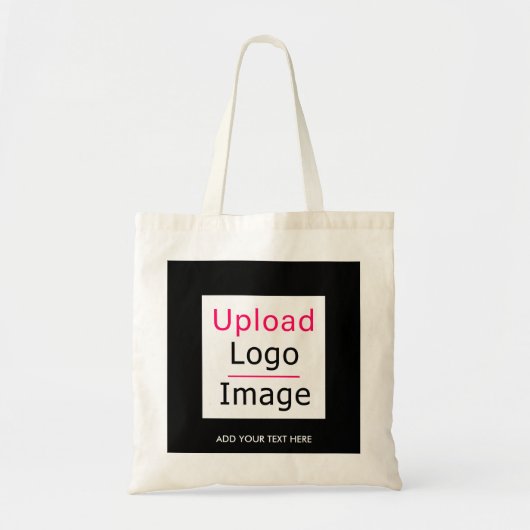 Voeg uw Logo en aangepaste tekst toe Modern Busine Tote Bag (Voorkant)