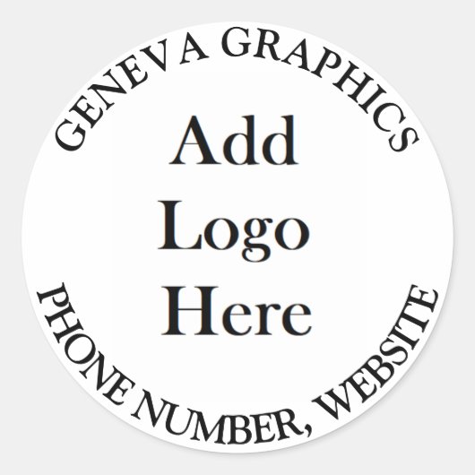 Voeg uw Logo en bedrijfsgegevens toe Ronde Sticker (Voorkant)